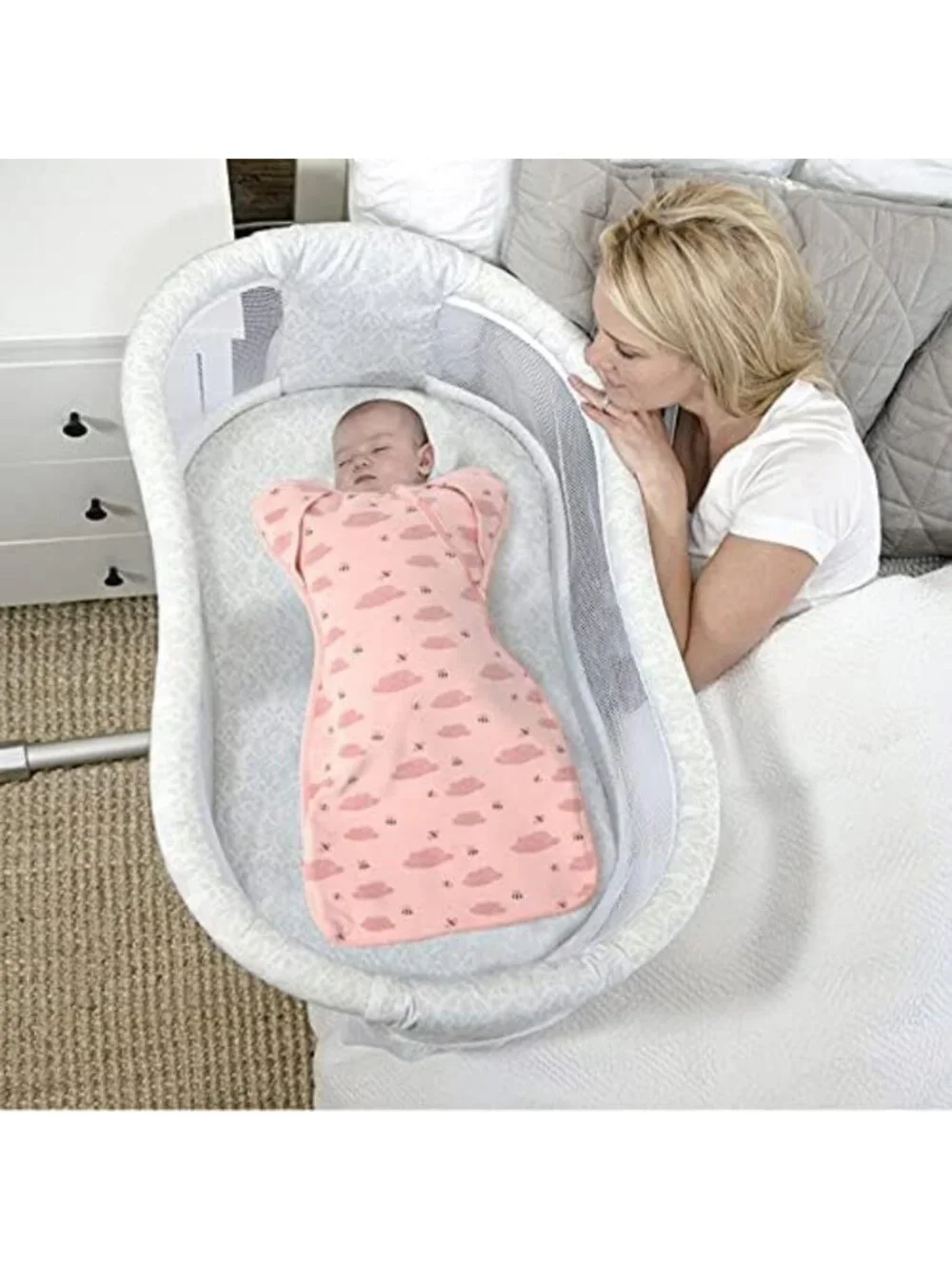 Organic Cotton Baby Sleep Sacks & Swaddles for Newborn Girls, 0-3 Months, 2 Pack